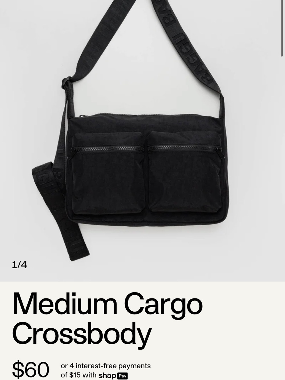 Medium Cargo Crossbody Bag - Black